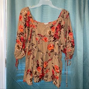 Plus Size 4x Romantic Gypsy Floral Boho Top